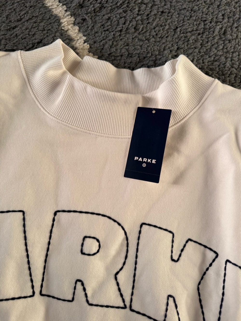 Parke x Target Cream Mockneck Sweatshirt L/XL - NWT - Picture 8 of 11